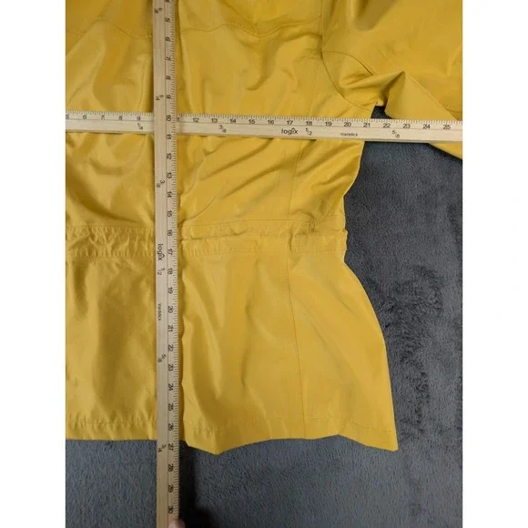 Lands' End Women's Yellow Hooded Rain Jacket Parka Size 10-12 Waterproof Shell - Picture 11 of 12
